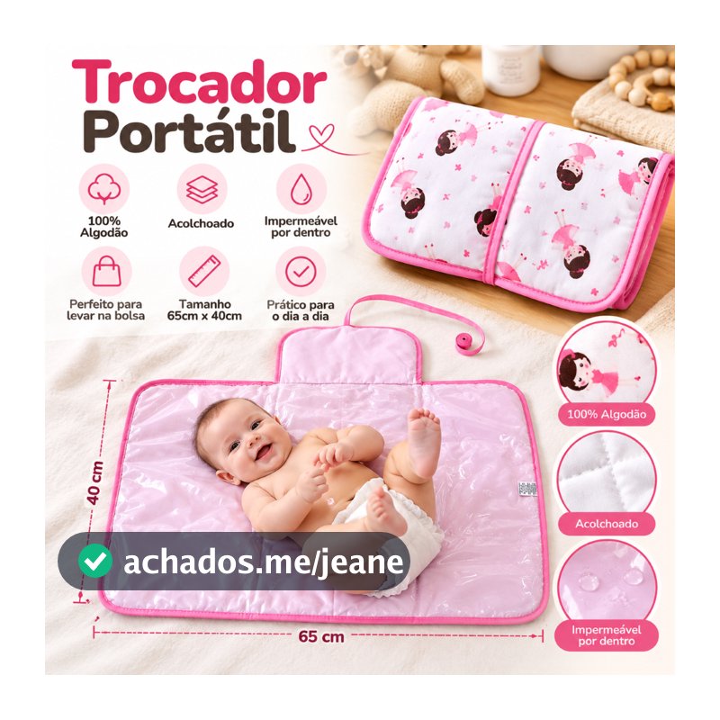 Trocador Fraldas Portatil Bolsa Comoda Impermeável Enxoval Menino Menina