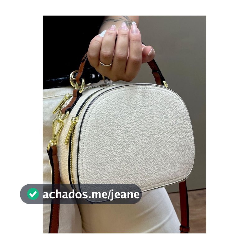 Bolsa Feminina Chalita Estruturada Duplo Compartimento Alça de Mão e Transversal
