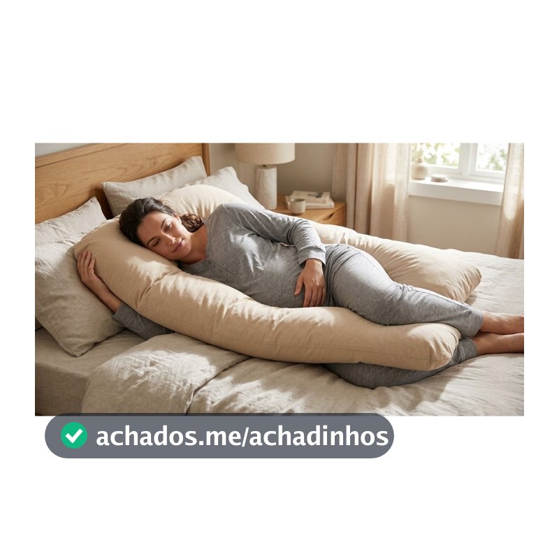 Travesseiro De Corpo Para Gestante gravida 200 fios Micropercal 120x60cm Ergonomico Cama Macio