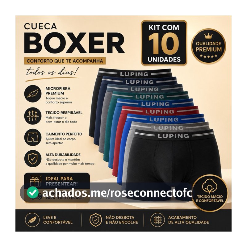 Kit Com 5 Até 10 Cuecas Boxer Masculina Microfibra