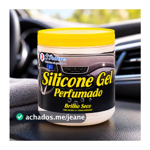 Silicone Gel Automotivo 3 Poderes 500ML Perfumado Brilho Painel Carro Banco Couro Plastico Protege