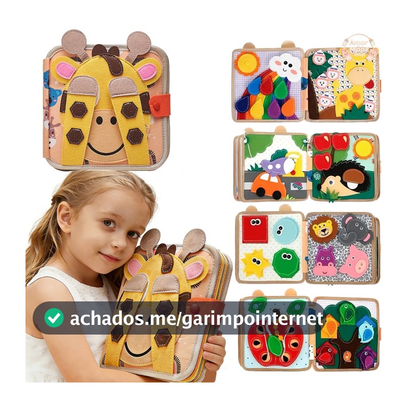 Livro Silencioso Montessori de Aprendizagem Pré-Escolar Brinquedo Educacional Infantil