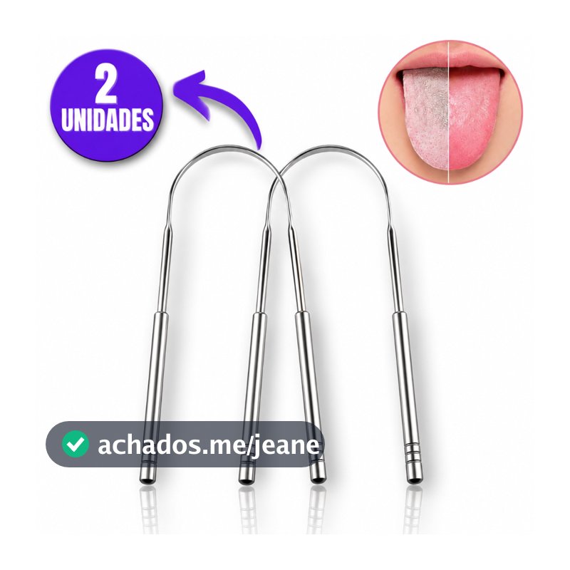2 Peças Limpador De Língua Raspador De Língua Em Aço Inox Limpador De Lingua