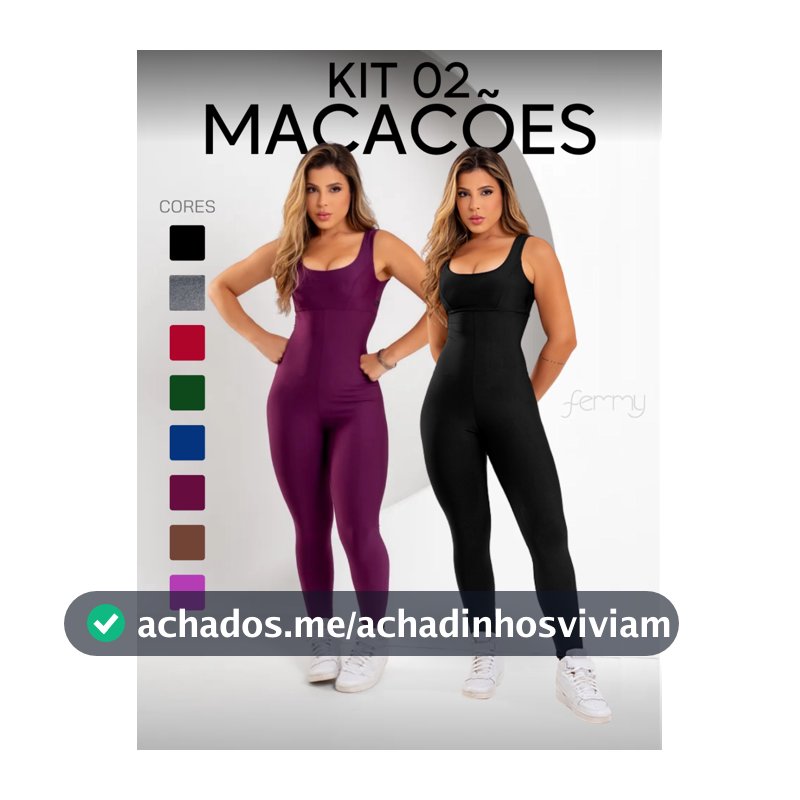 Kit 2 Macacões Longos Zero Transparência Fitness Premium Legg Feminino Academia Treino Bojo Removível Conjunto