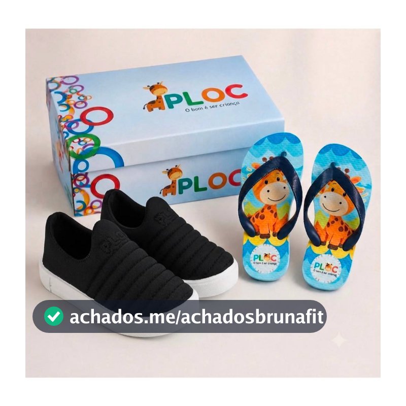 Kit 2 Pares: Tênis Iate + Chinelo Infantil Ploc Menino Estampado