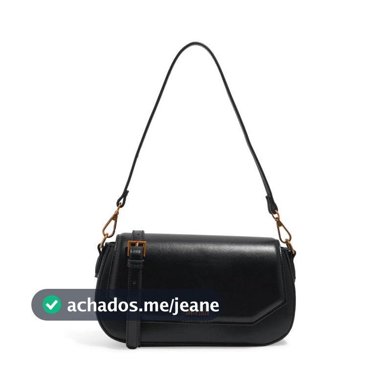 Bolsa Transversal Santa Lolla Preta Elegante E Versátil