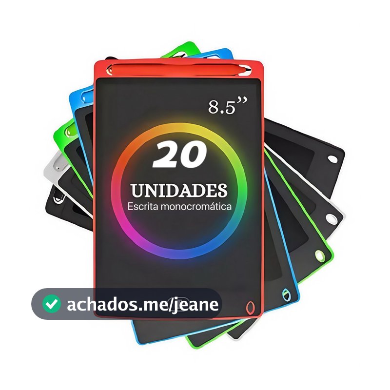 Kit 20  Tablete de escrita infantil monocromático