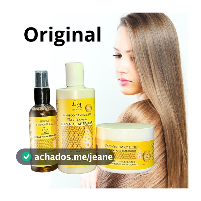 Kit Camomilete Super Clareador Capilar Loiro Natural L&A Cosméticos 2x300g 1x120ml