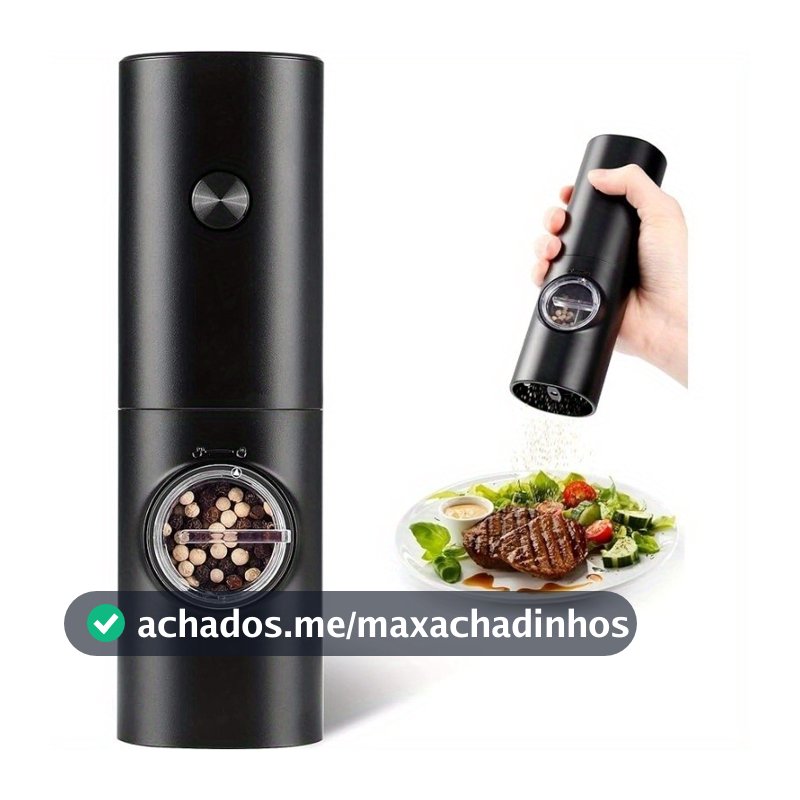 Moedor Elétrico De Sal Pimenta Temperos Condimentos Automático Com Ajuste de Moagem