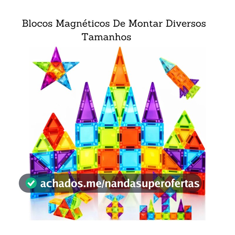 Brinquedo Magnético Blocos De Montar Construção Educativo Infantil 3D Mini