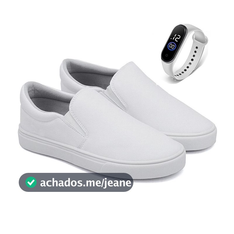 Tênis Iate Slip On Calce Fácil Hype Shoes - Enfermagem - Médico - Dentista - Veterinário + Relógio