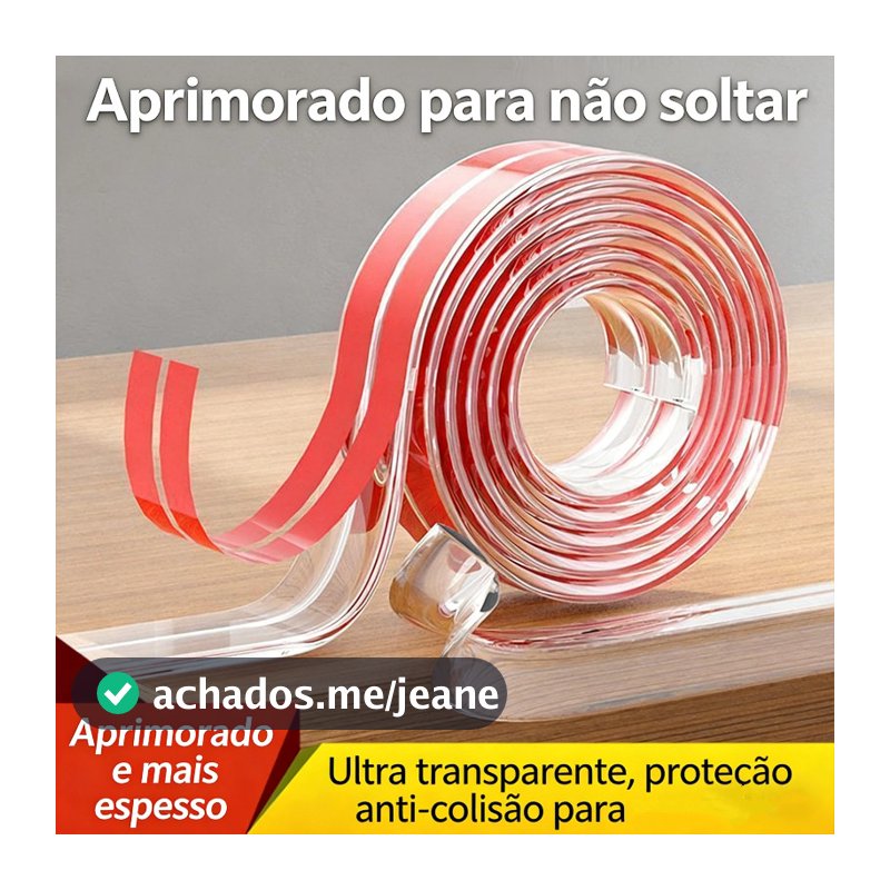 Fita Adesiva Protetor de Quina Borda Silicone Berço Móveis Mesas cantos