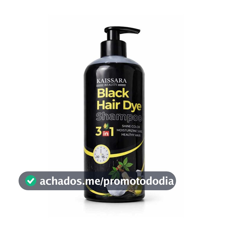 SHAMPOO 250 a 1LT ESCURECEDOR E RAIZES BLACK HAIR COLOR 3 EM 1 PRETO