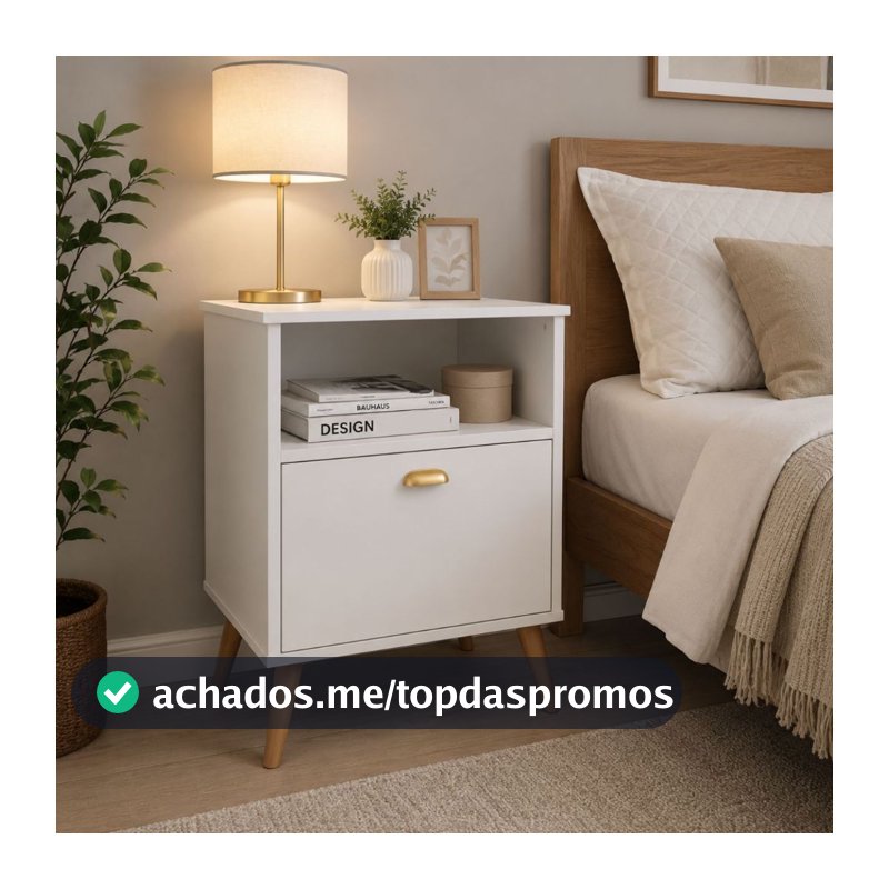 PROMOCAO Criado Mudo Mesa Cabeceira Gaveta Compacta Ideal Nicho Quarto Moderno Decoração Retrô