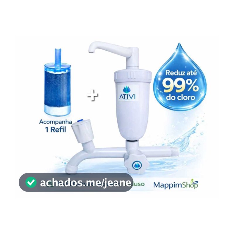 Torneira Para Filtro Ativi | 1 Refil - Modelo 401 Fixa Branca C50 Ativi Filtro