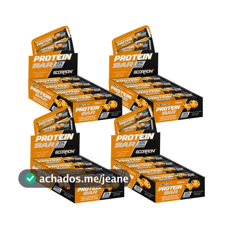 Kit 4x Displays Barra de Proteína Protein Bar 30g com 33% de Proteína