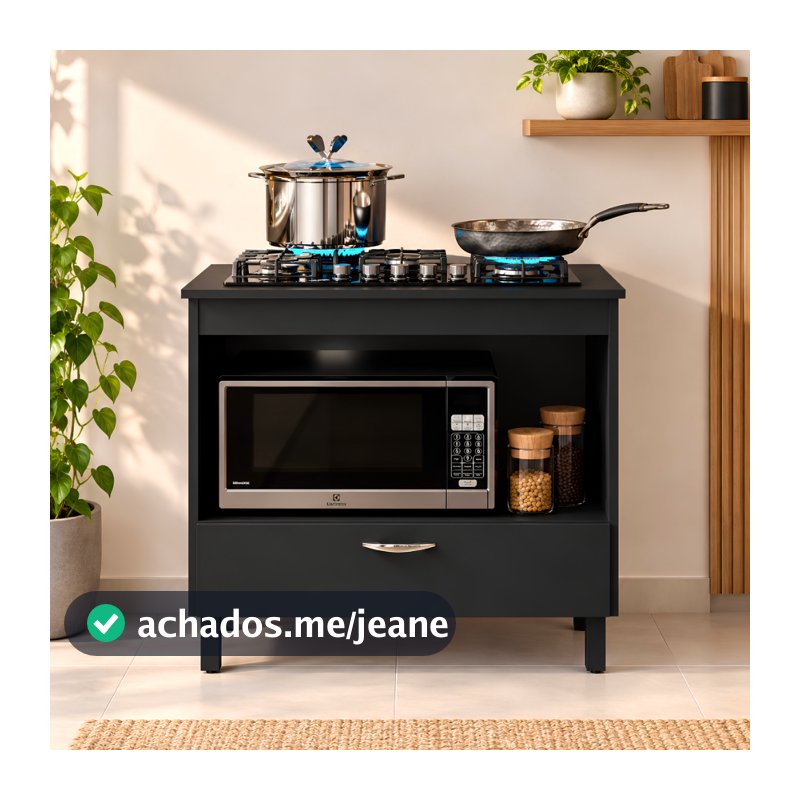 Balcão de Cooktop 4 e 5 Bocas Armário Para Cozinha Suporte Para Forno Gaveta Moderno Grande Fogão