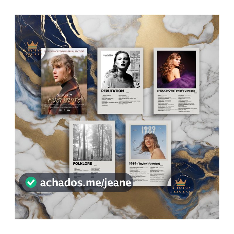Quadro Decorativo Placas Taylor Swift Quadro Discografia Album em MDF 30x20cm Full HD