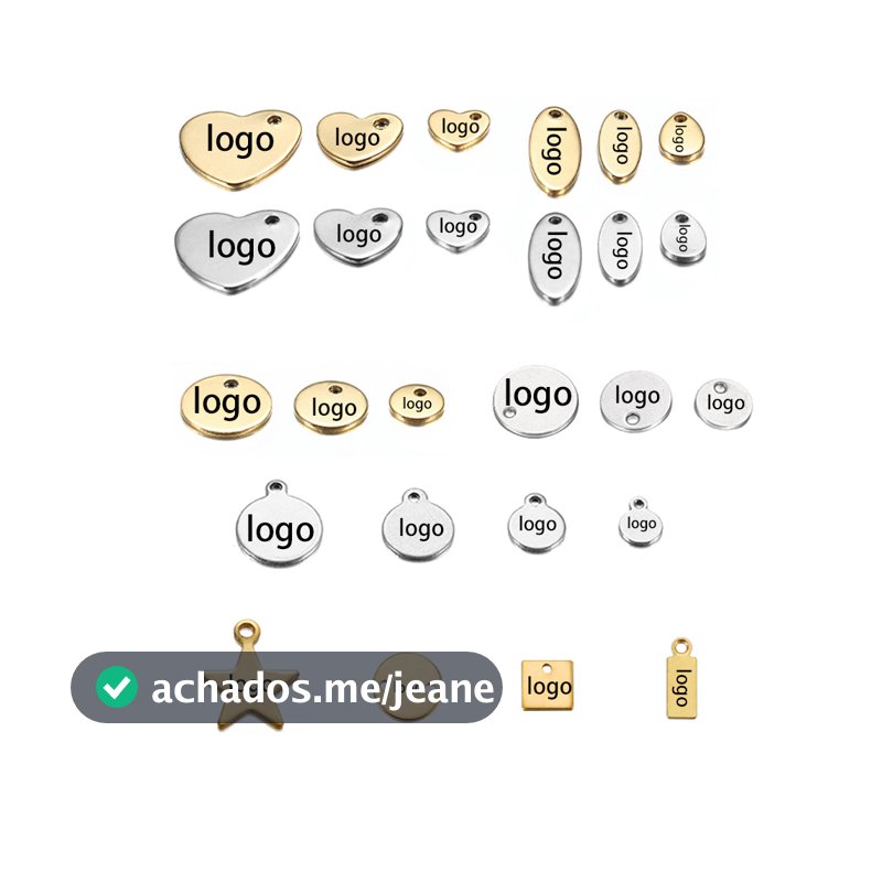 （Mínimo 50 peças）Personalizado gravação a Laser nome logotipo de aço inoxidável etiqueta personalizada logotipo personal
