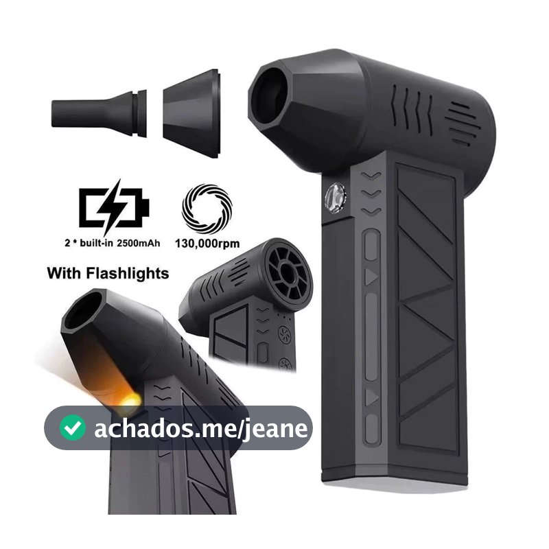 Soprador de Ar Turbo Sem Fio 130000RPM Portátil Recarregável Alta Potência