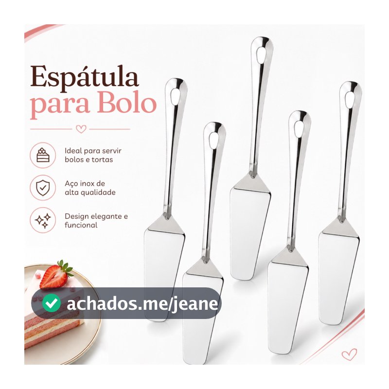 Espátula de Inox Para Bolo Torta Cortar e Servir Sobremesas