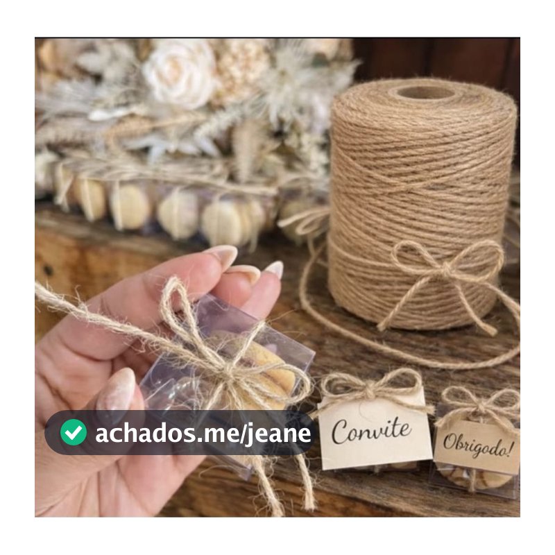 Fio de Juta para convite casamento - Lembrancinha - artesanato - 2mm – Perfeito para Artesanato e Decorações!