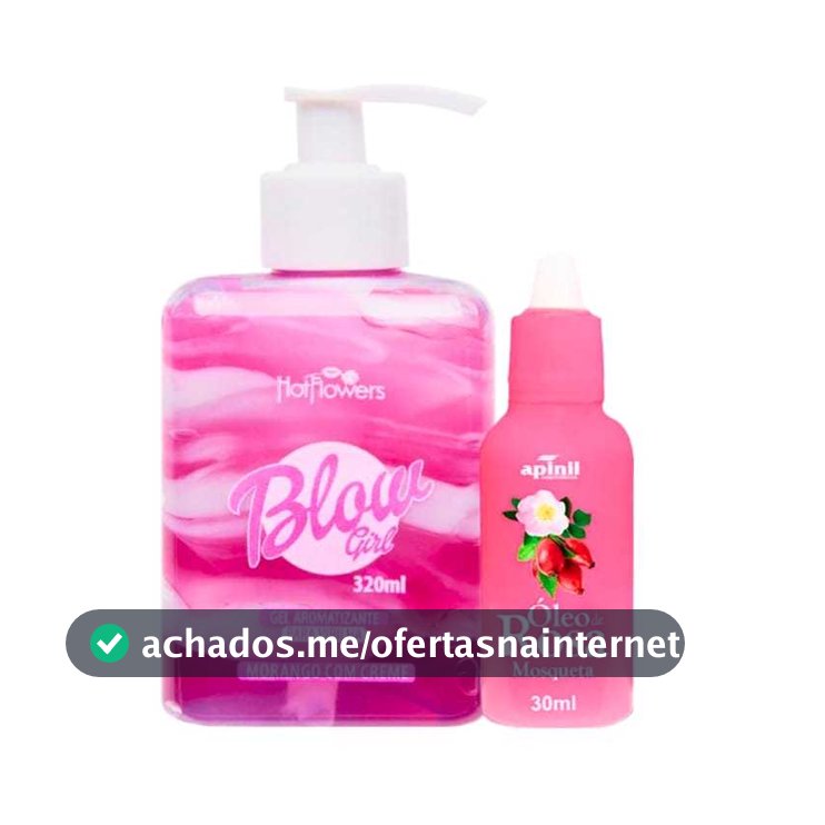 Blow Girl Gel Aromatizante Creme Hidratante HotFlowers + Óleo Rosa Mosqueta Clareador Intimo SEXSHOP