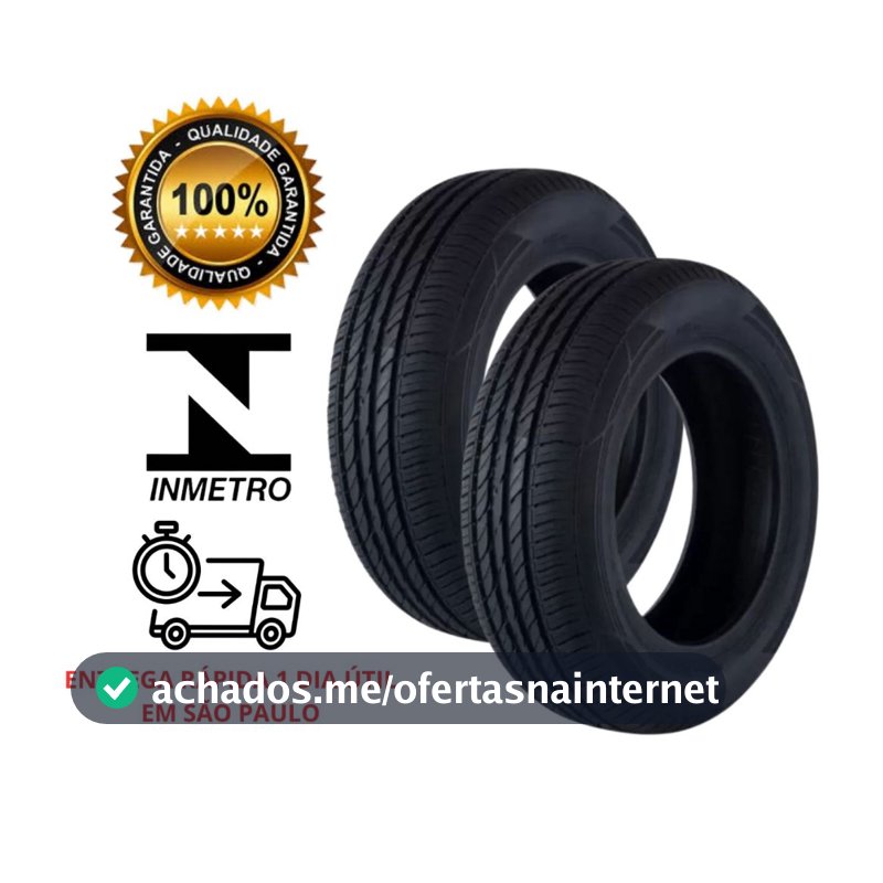 Kit 2 Pneu Aro 14 - 185/60 R14 Remold Linha Premium  Inmetro