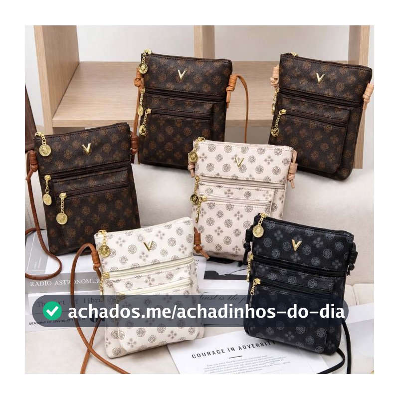 Bolsa Transversal Feminina Couro Sintético P.U Fosco Ajustavel, Moda Monograma Crossbody Premium | Dia a Dia | Elegante