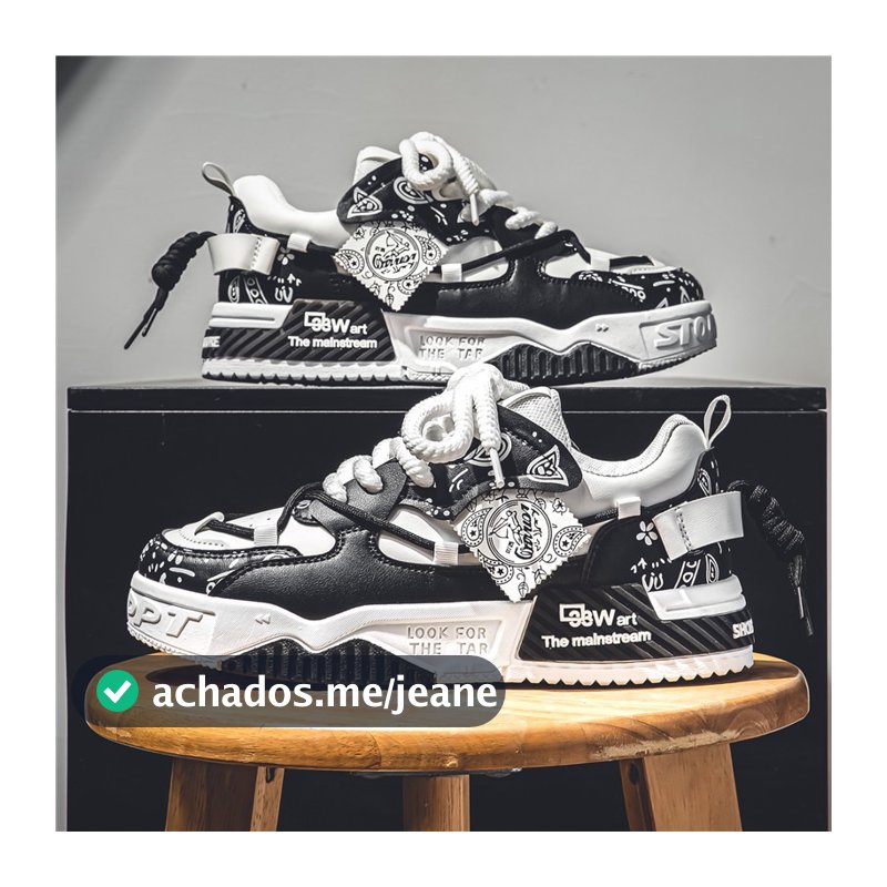 Homens tênis rua único Graffiti resistente ao desgaste moda Popular confortável sapatos masculinos