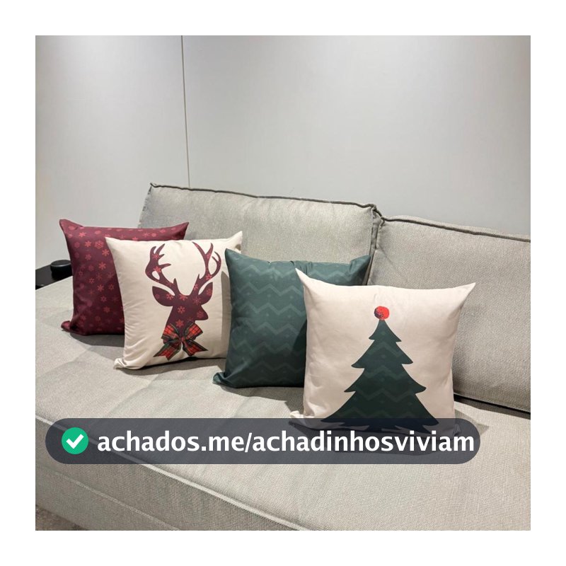 Kit 4 Capas de Almofada Natal 45x45 Decoração Natalilna Sala e Sofá - Papai Noel