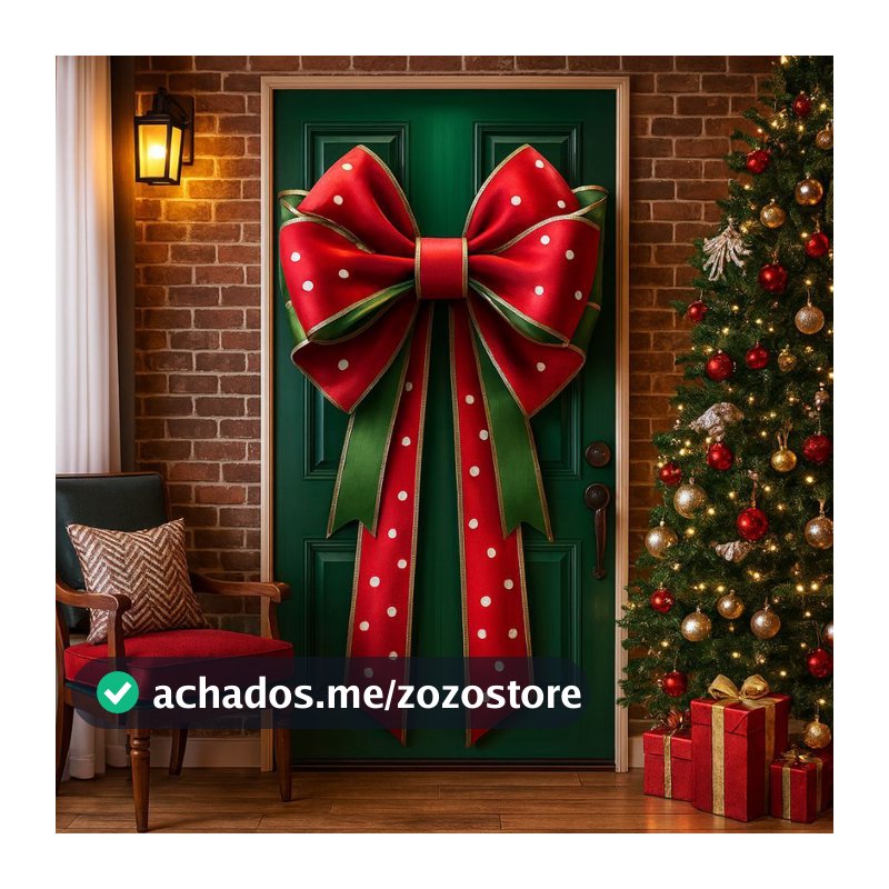 Capa de Porta Decoração Natal Em Tecido Sublimado Retangular Veste Porta C/Elástico