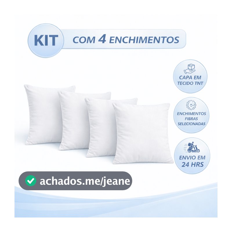 4 Refil Almofada 45x45 Para Sofa Poltrona Cama Macia e Confortável Envio Imediato