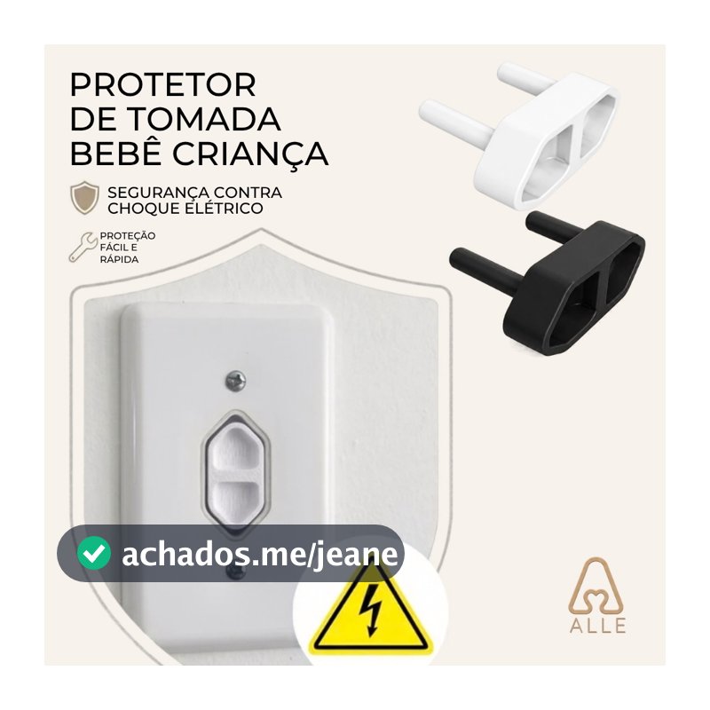 Kit Protetor Tomada Criança e Bebê Segurança Contra Choque Elétrico Proteção Infantil Pino Resistente