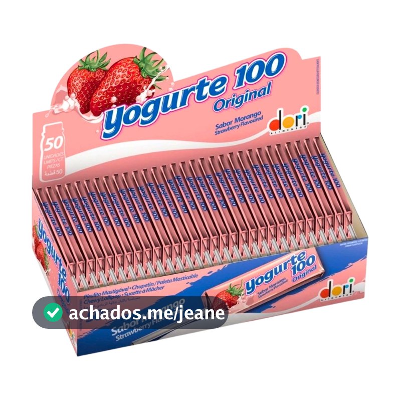 Pirulito Yogurte 100 Mastigável C/50 Unidades Dori Doces Festa Aniversário Atacado