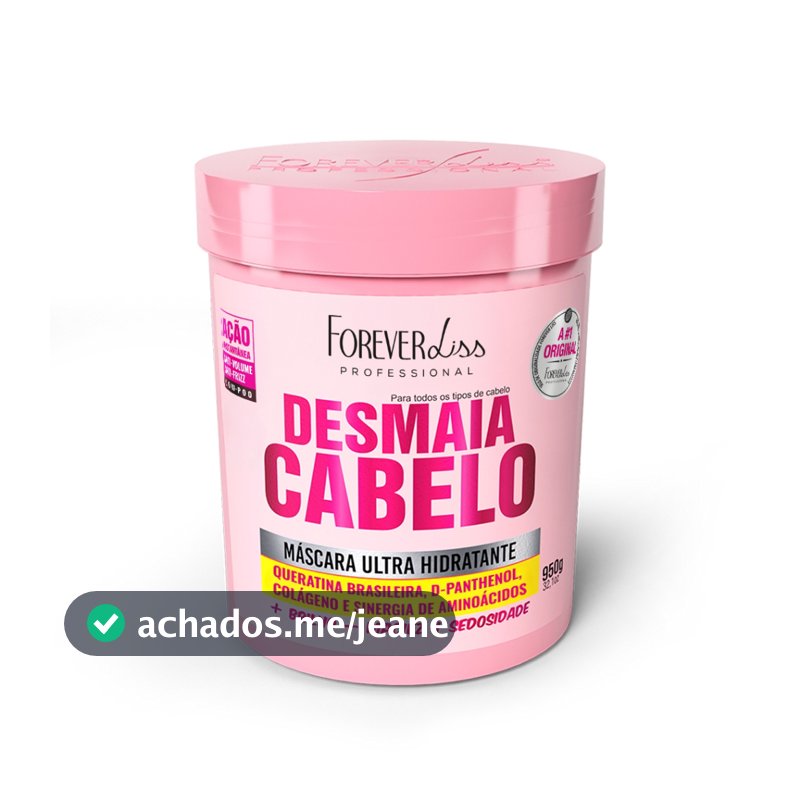 Máscara Ultra Hidratante Desmaia Cabelo Forever Liss 950G