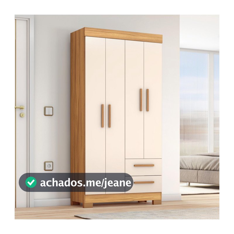 Guarda-Roupa com 4 Portas e 2 Gavetas NT6010 Notável Móveis