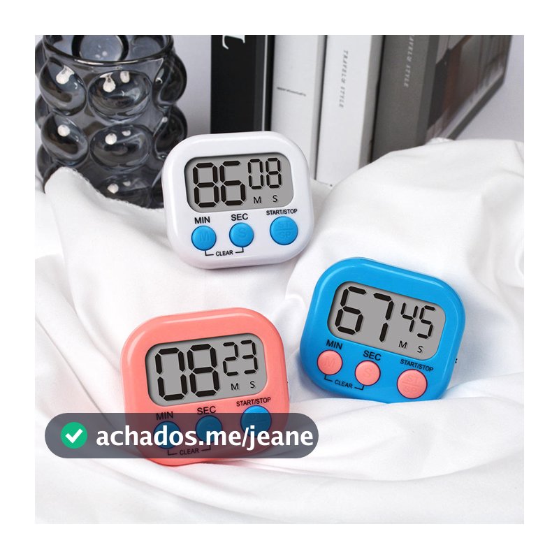 Temporizador Digital Timer Cronômetro com Imã, para Cozinha, Estudo e Fitness