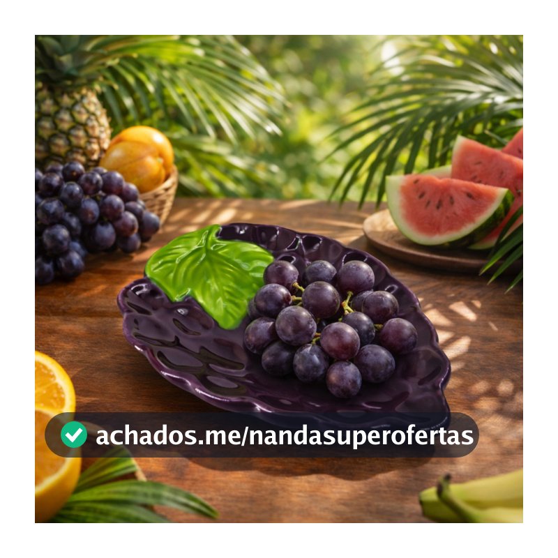 Prato De Sobremesa Uva Cerâmica Decoração Mesa