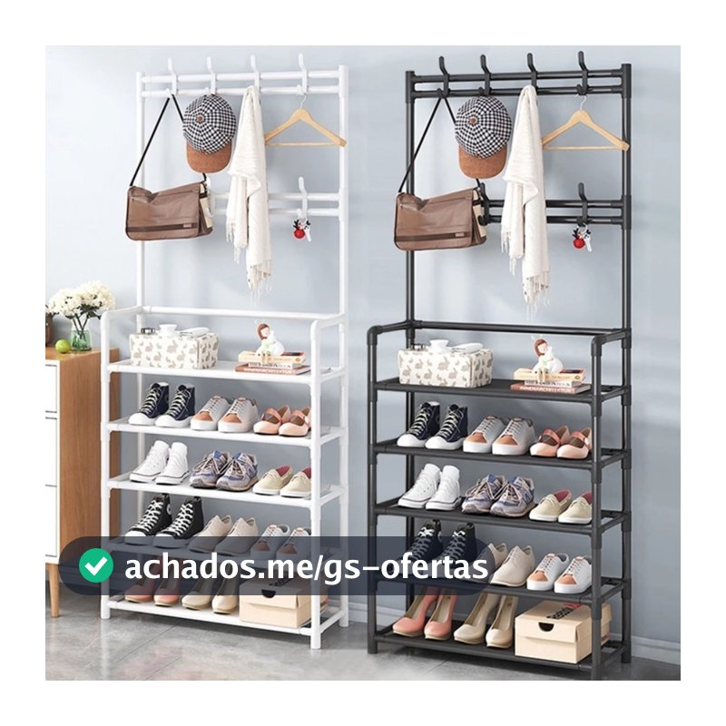 Arara 4/5 Andar Sapateira Organizador Cabideiro Suporte Multiuso Sapato Tenis Roupa Armários TOP&CASA