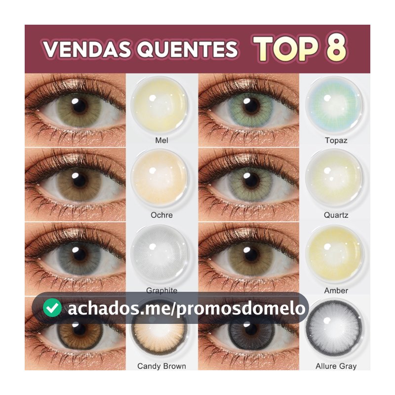 Lentes De Contato Coloridas Hidrocor Aparência Natural Uso Para Maquiagem 1 Par