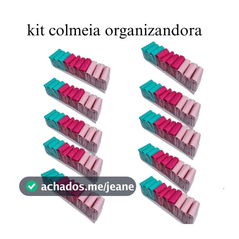 Kit com 10 colméias orgazadoras Tam PP 10cm. Para gaveta, armário e closet em plástico cristal gramatura 0.18mm
