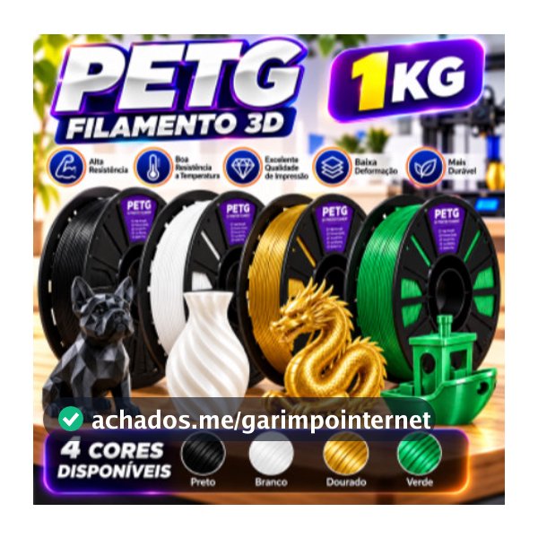 Filamento 3D PETG 1kg 1,75mm impressão Masterprint Premium varias cores 3d