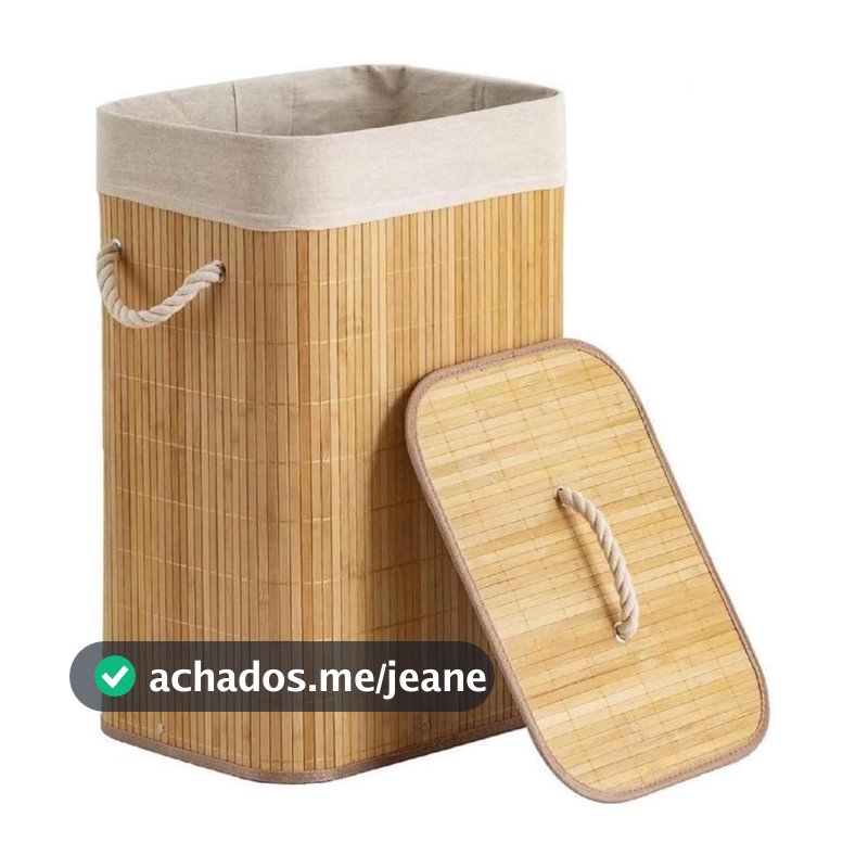 Cesto De Roupas De Bambu 50 Litros Yikasa