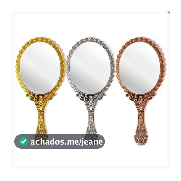 Espelho De Mão Provençal Princesas Reto Grande Para Maquiagem 1/3 Peças