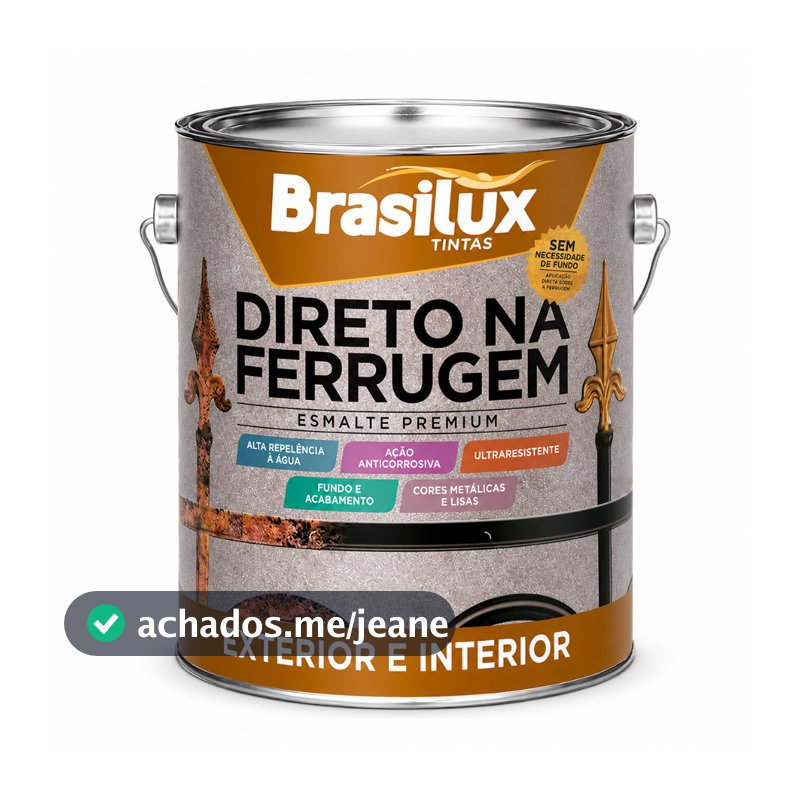 Esmalte Direto na Ferrugem 3,6L Brasilux – Alta Proteção | Máxima Aderência | Várias Cores
