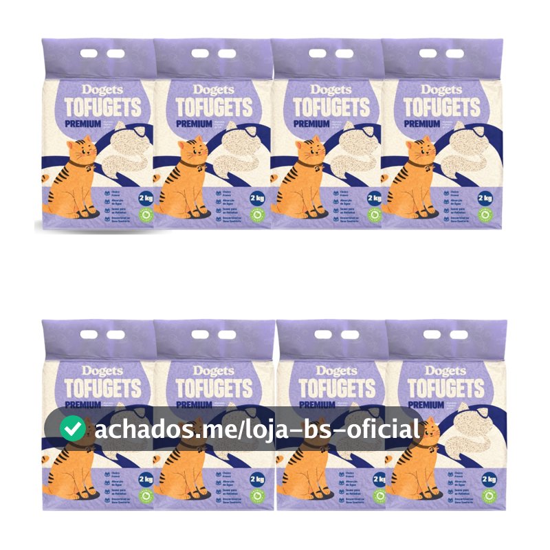 Areia Para Gato Tofu 2 kg Vegetal Higiênica Antiodor Areia Gato Premium Sanitária