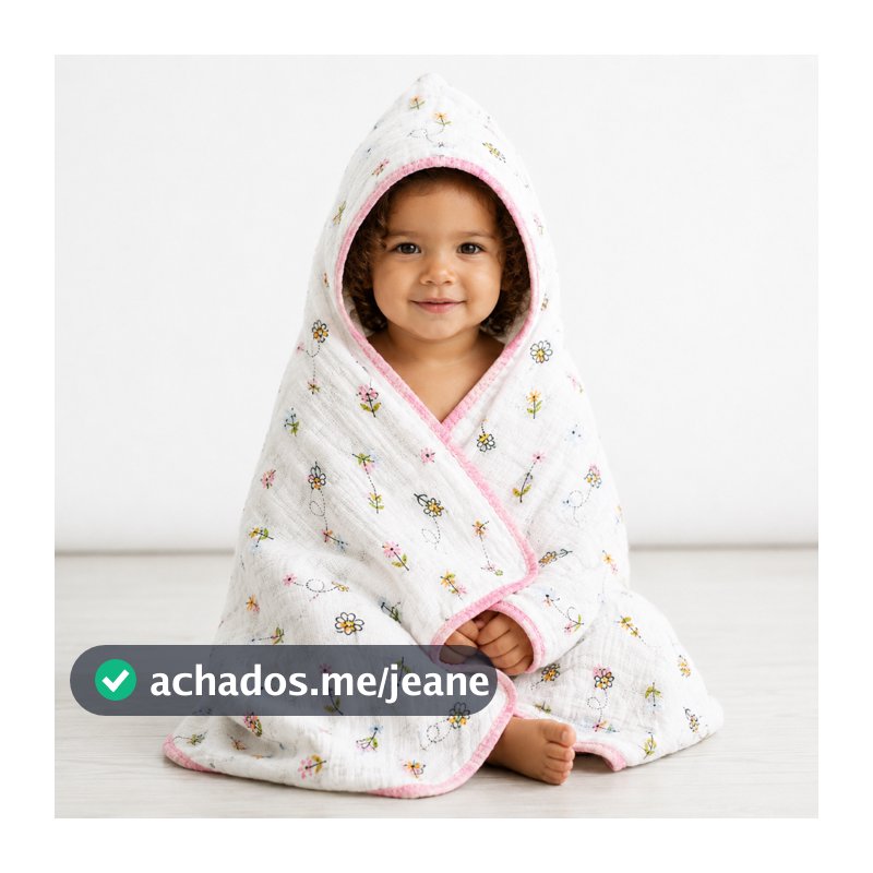 Toalha Banho Infantil Toalhão Menino Menina Grande de Fralda Soft Capuz 100% Algodão