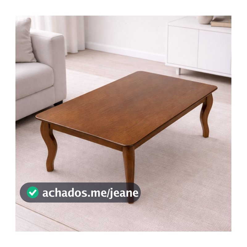 Mesa de Centro Hortência em Madeira Maciça Mesa de Apoio Decorativa para Sala e Varanda