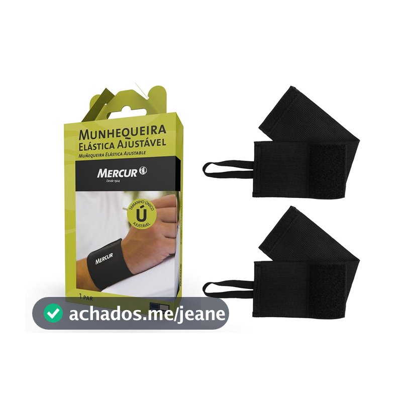 Munhequeira Elástica Mercur Ajustável 🤚 Proteção Pulso + Alívio Tendinite Academia